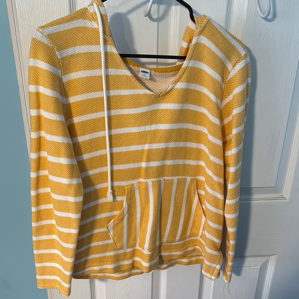 Yellow and White Striped Hoodie